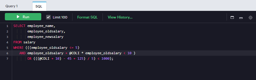 Formatted SQL query Employee name