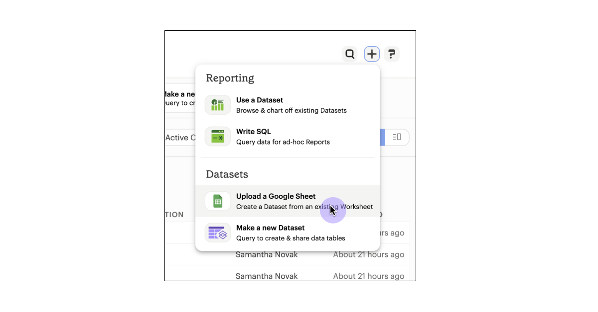 Google sheet reporting