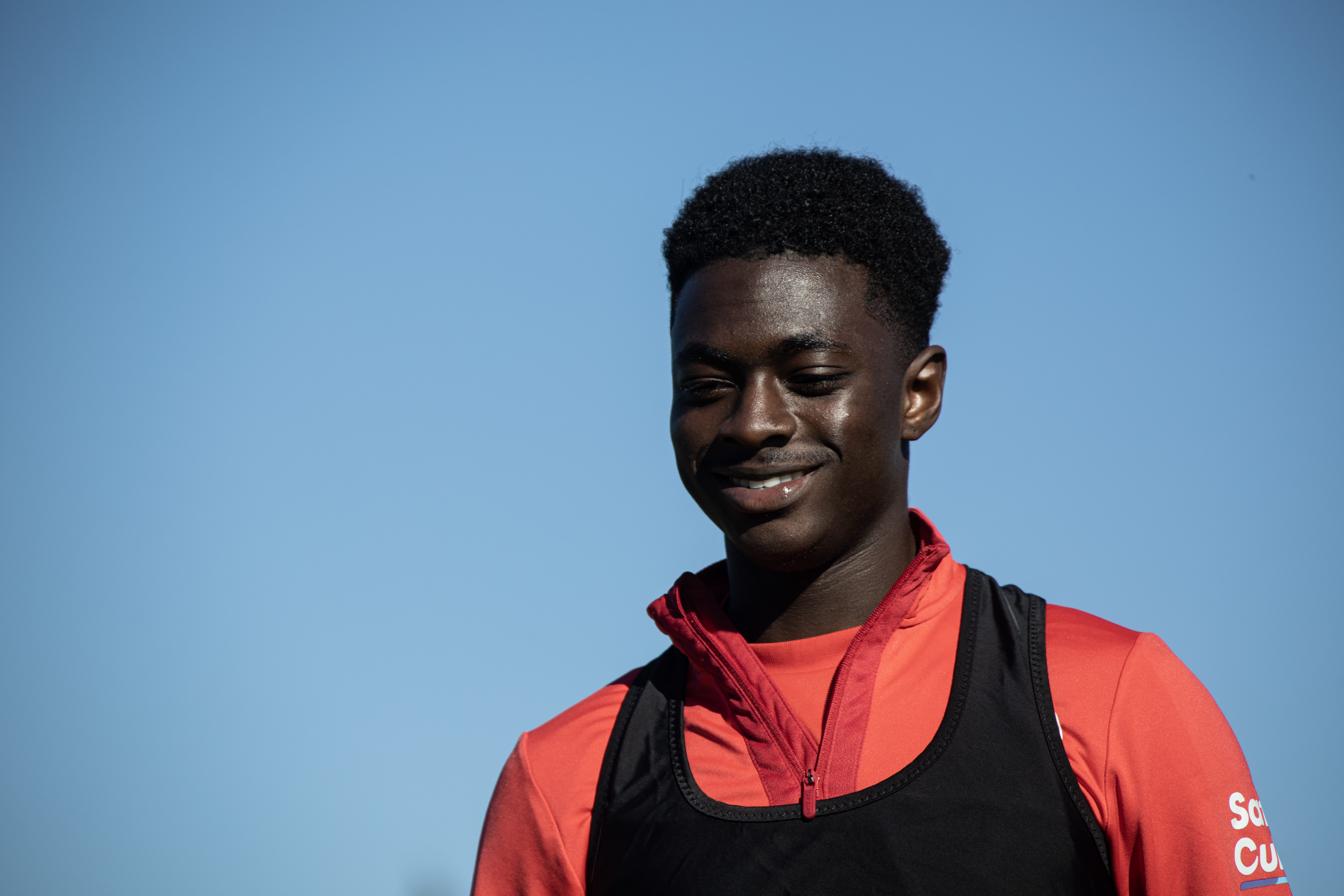 Olakigbe in training in Portugal