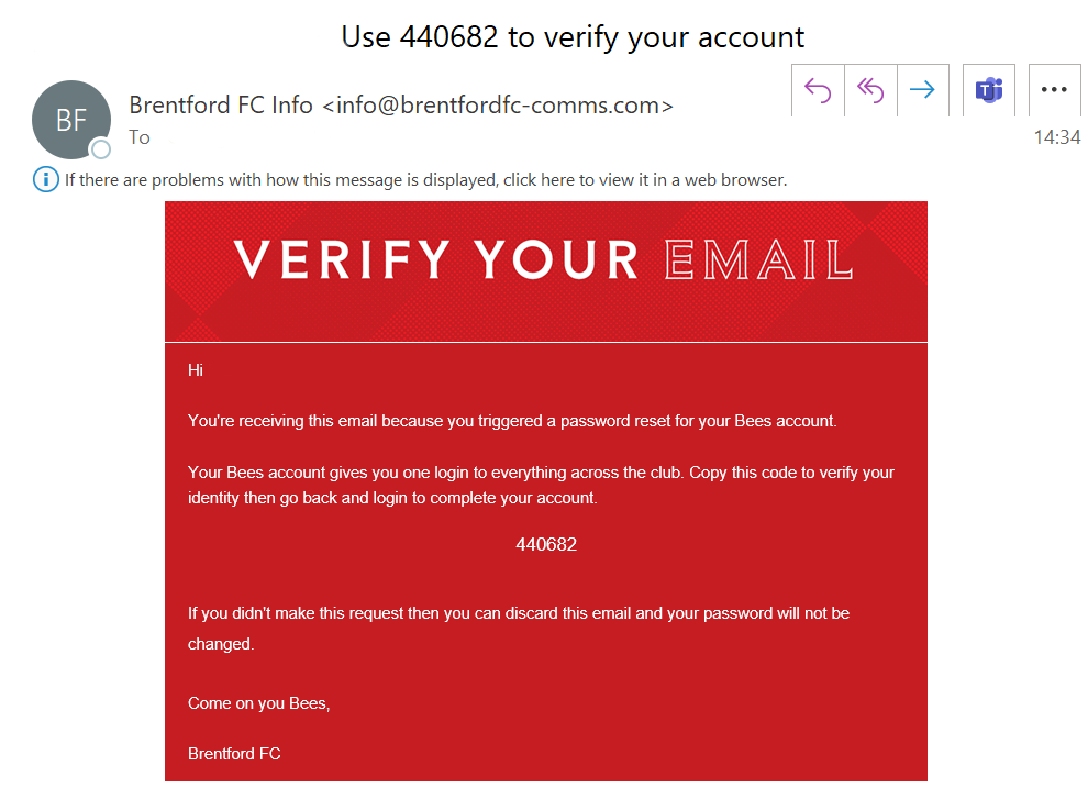 SSO FAQs reset email