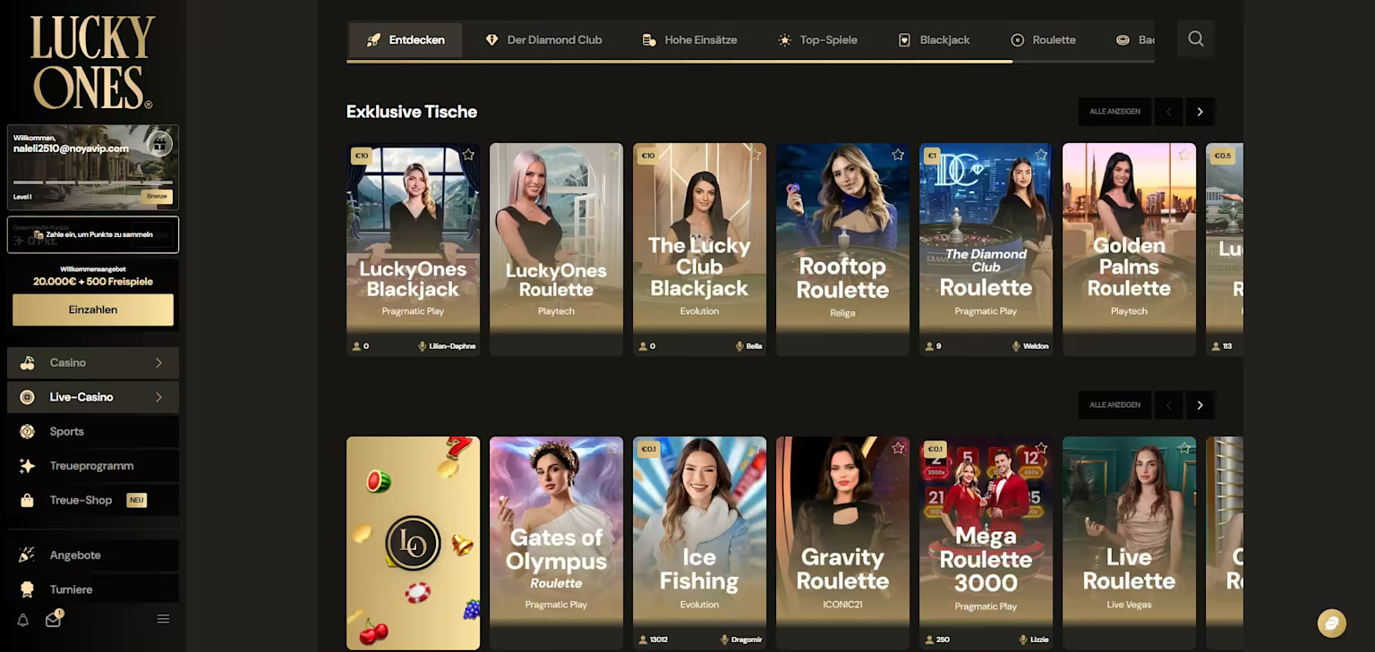 Live-Casino von Lucky Ones