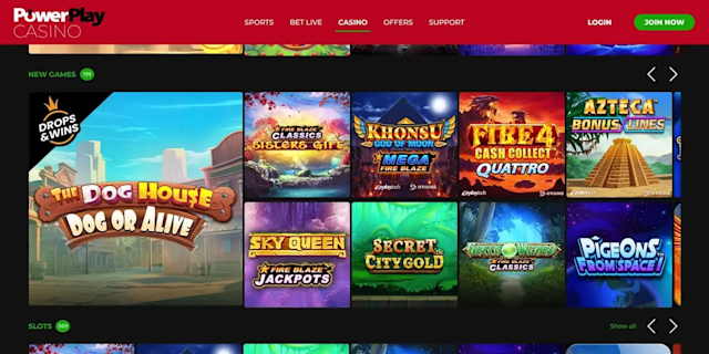 A selection of new casino games at Powerplay