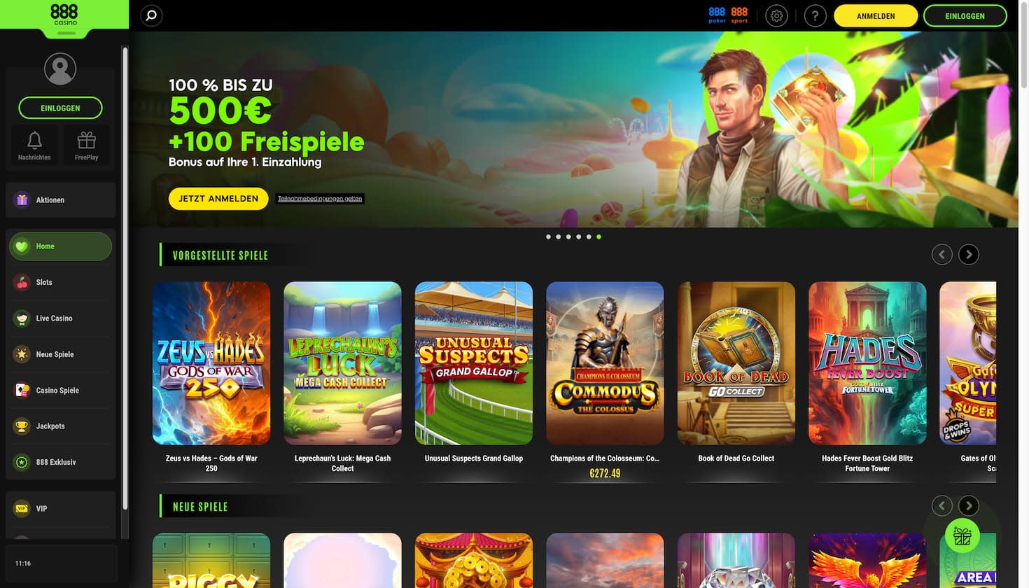 Die 888 Casino Startseite
