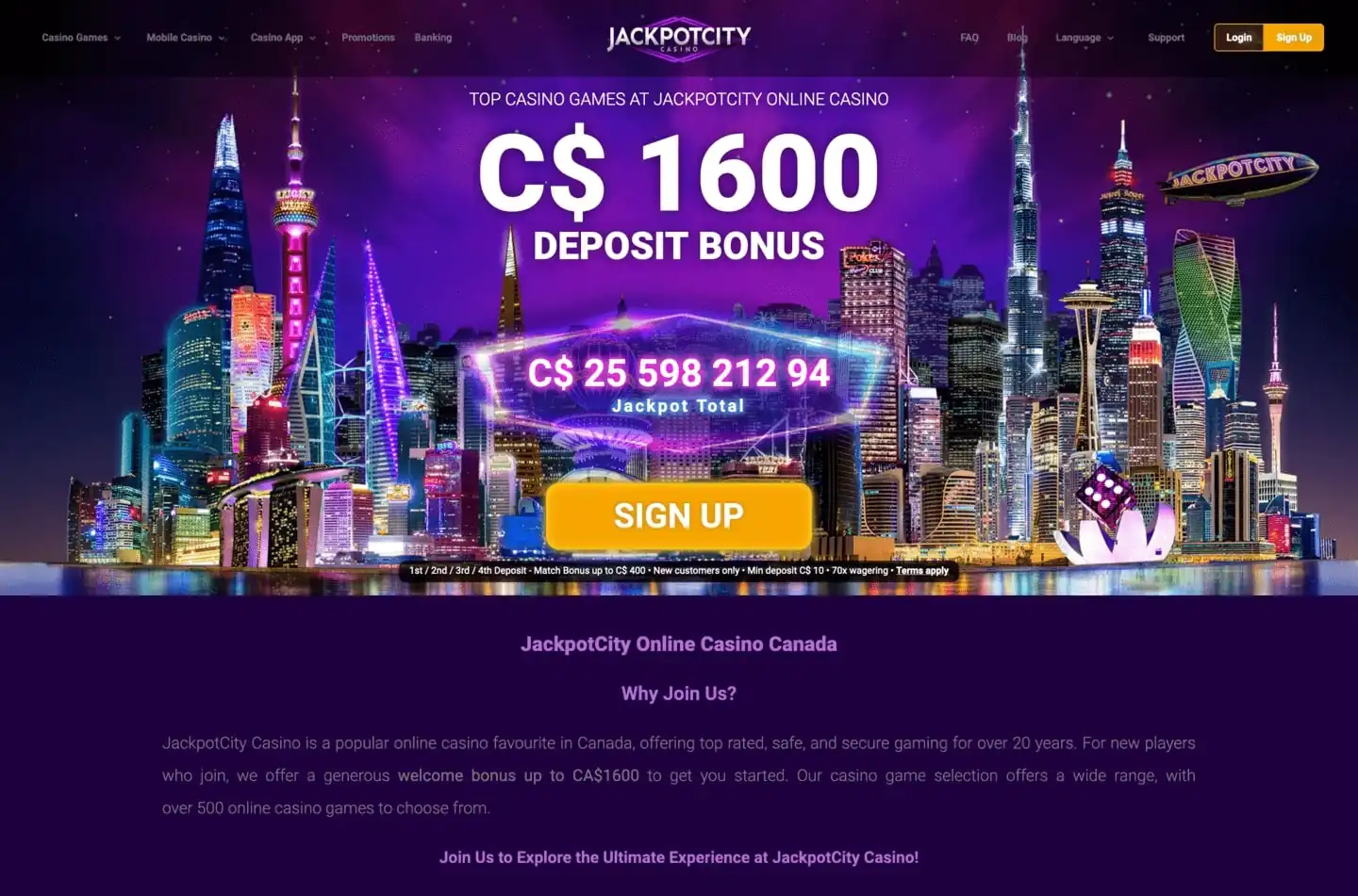 Is Jackpot City Free to Join? A Canadian Review