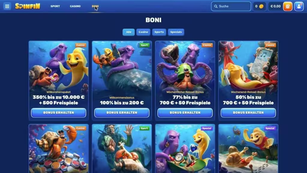 Bonusangebote SpinFin Casino