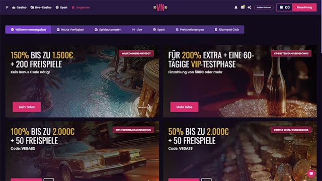 Bonusangebote im Vegas Now Casino