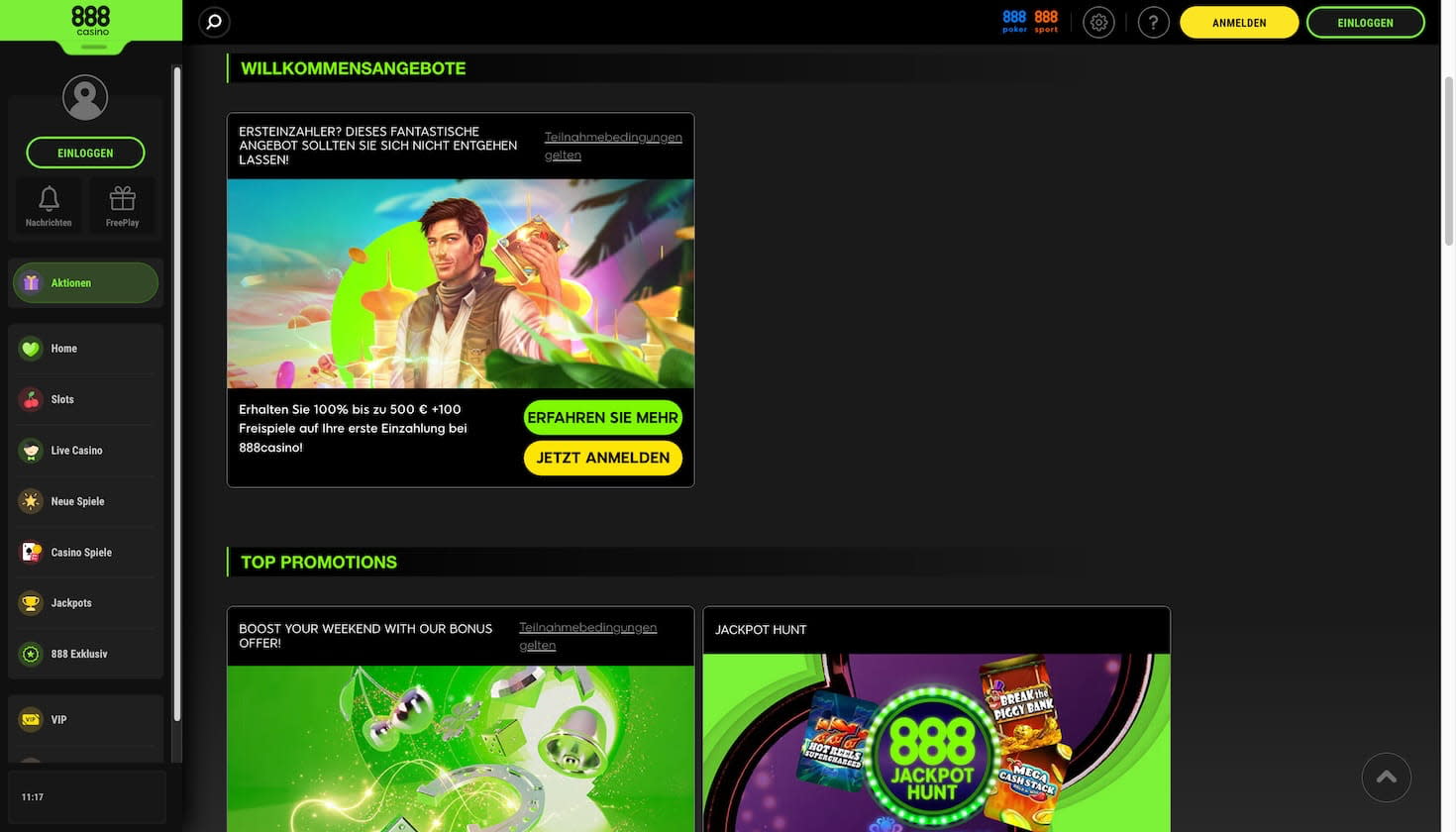 Bonusangebote im 888 Casino