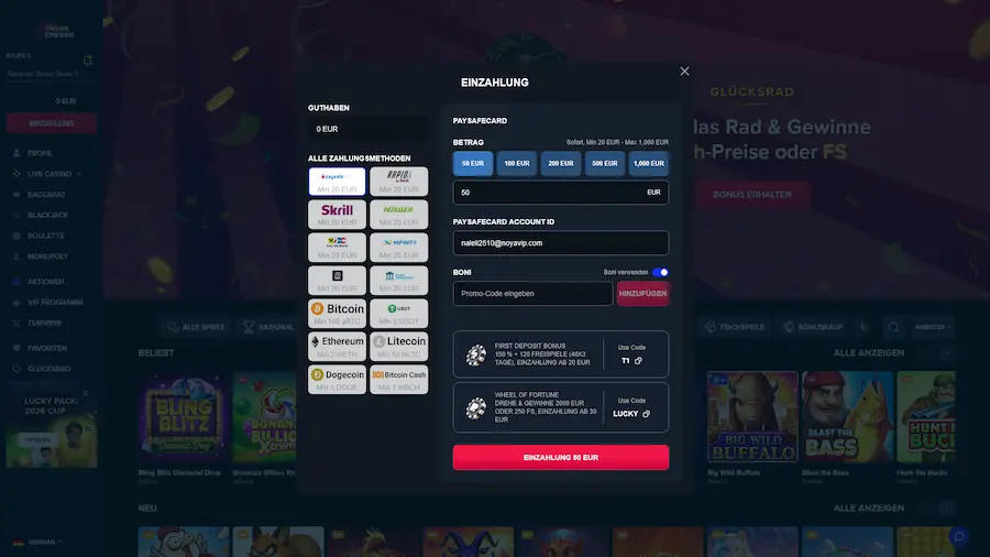 Blackjack bei TripsCasinoBonus.de – Ein Review für Spieler aus Deutschland