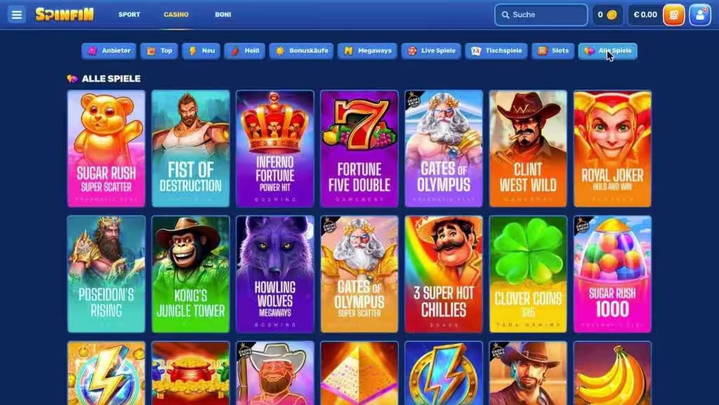 Slots im SpinFin Casino