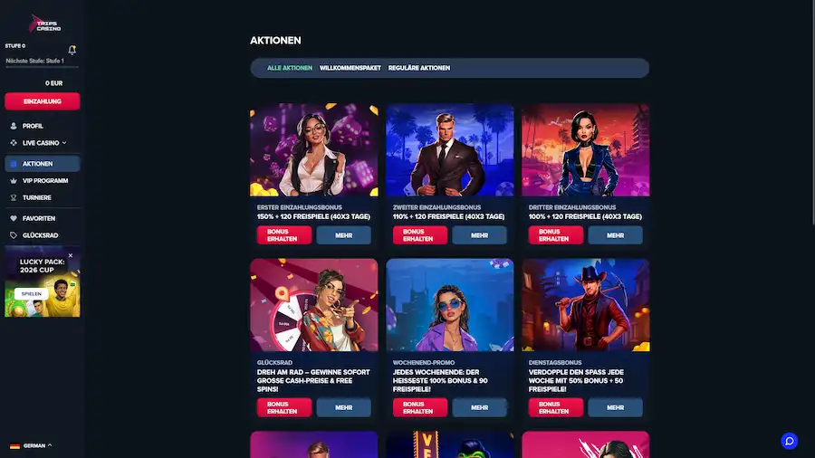 Bonusangebote im Trips Casino