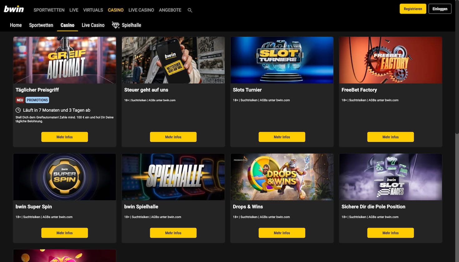 Bonusangebote im bwin Casino