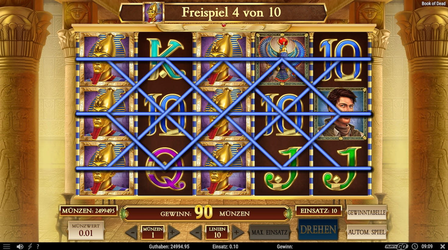 Expandierendes Symbol und Gewinnlinien