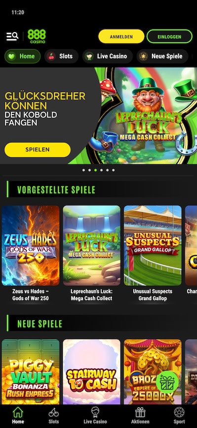 Mobiles Ansicht des 888 Casinos