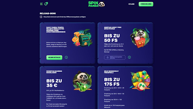 Bonusangebote im SpinPanda Casino