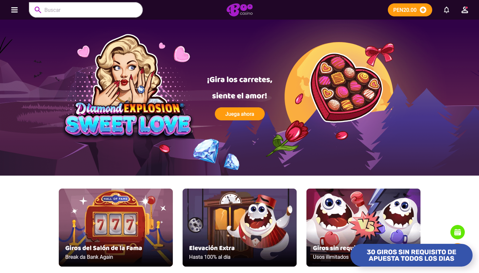 Boo Casino Homepage