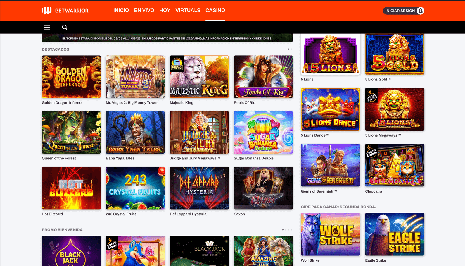 betwarrior casino argentina