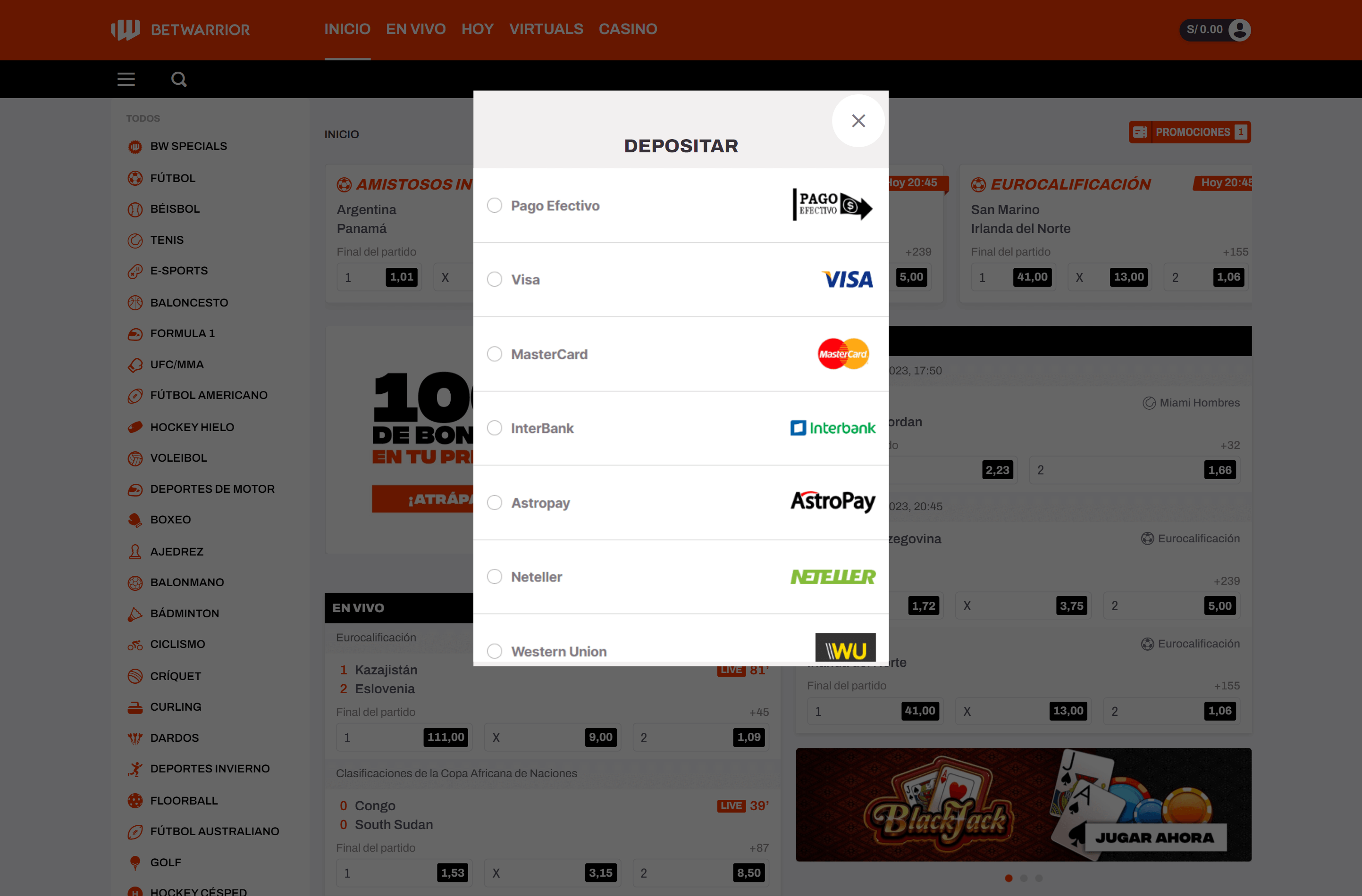 betwarrior casino online