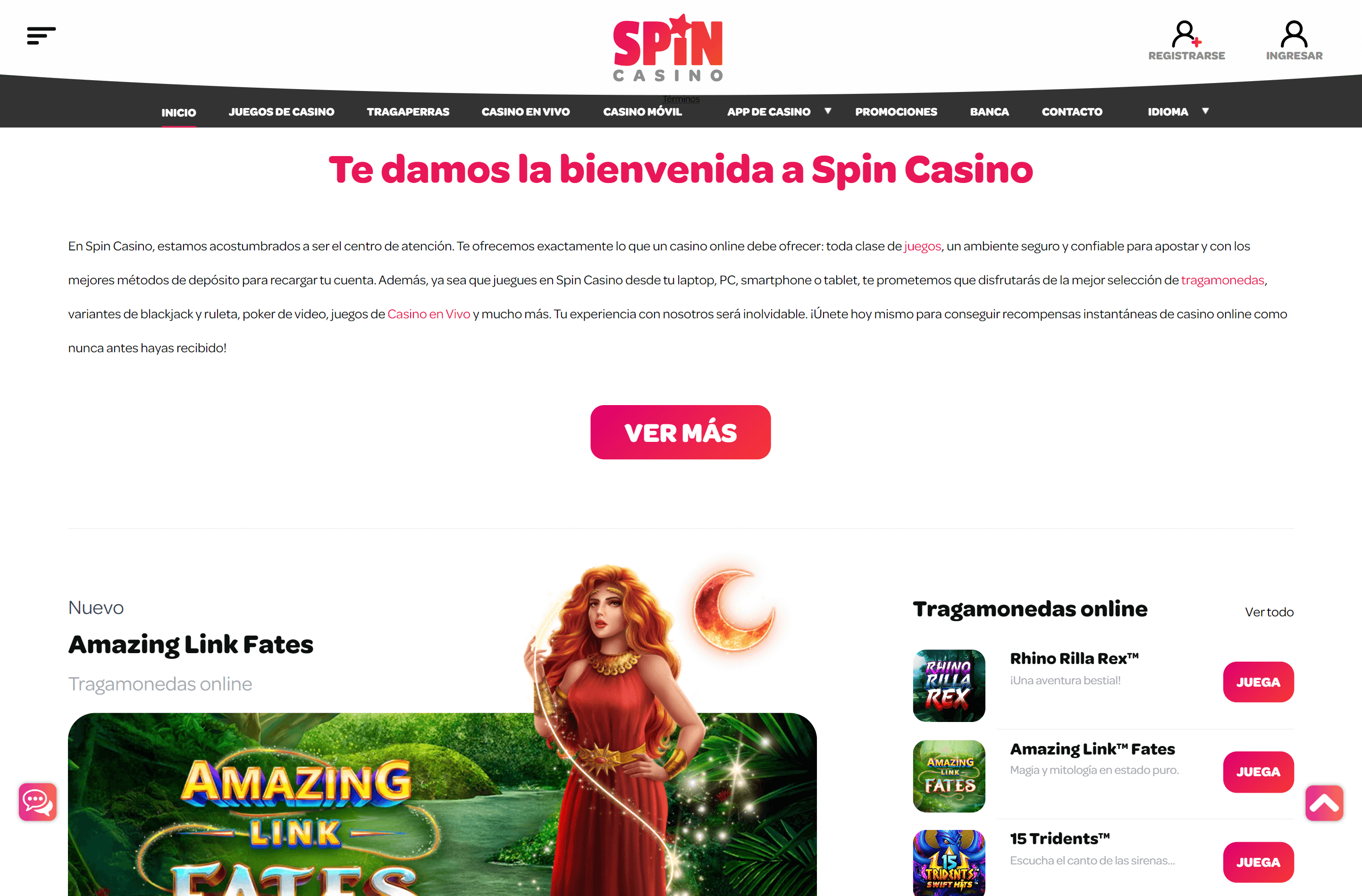 Spin Casino Home