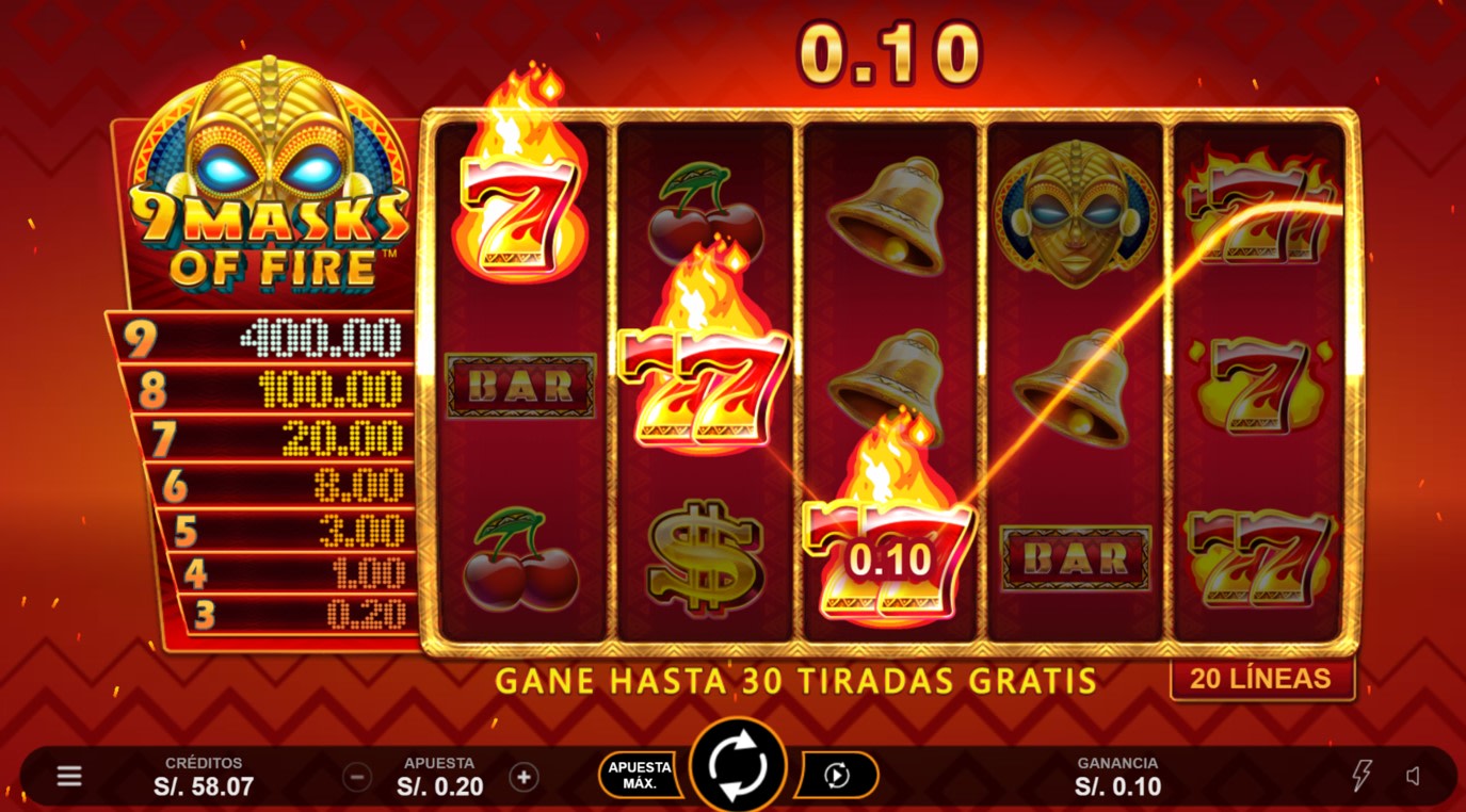 Tragamonedas 9 Masks of Fire Bonus 