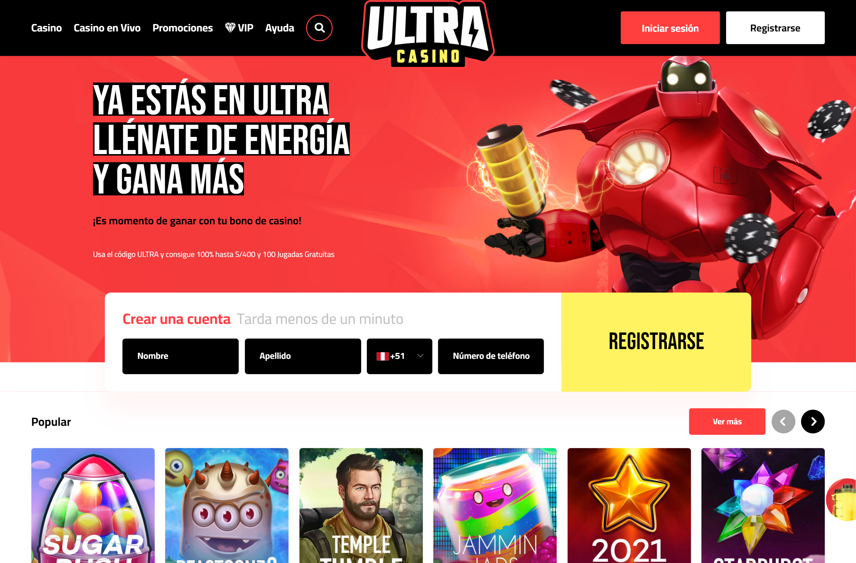 Ultra Casino Perú Home 