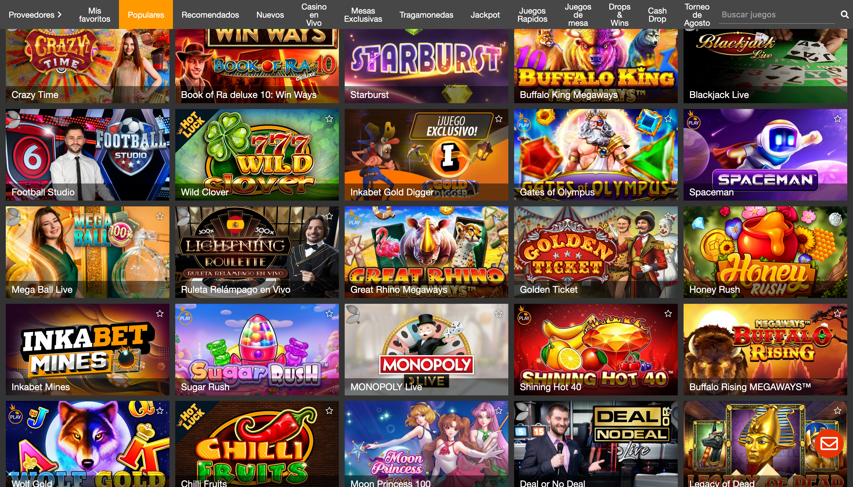 Juegos de casino online Inkabet Perú