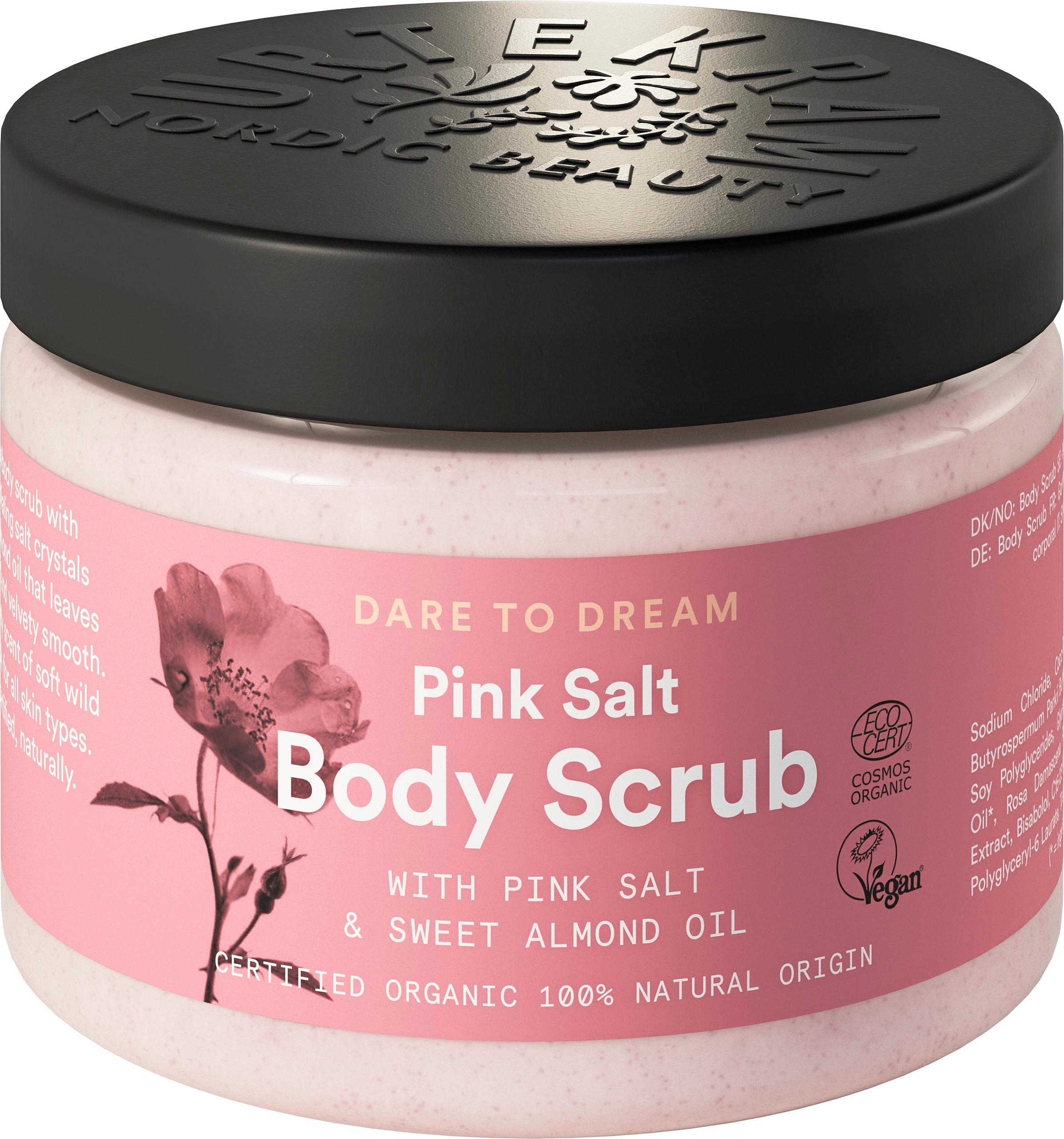 Urtekramin Soft Wild Rose Pink Salt Body Scrub