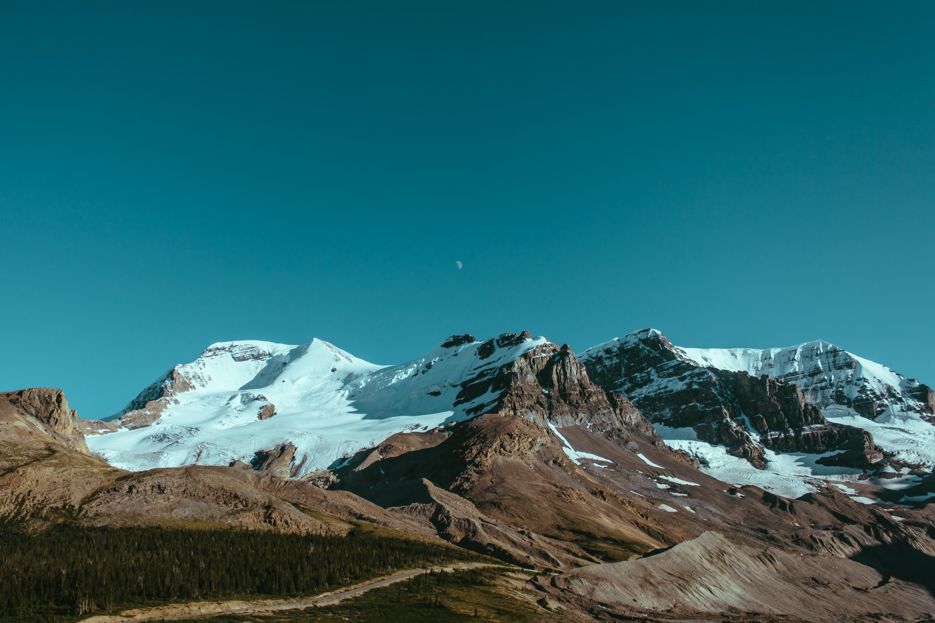 Alpine mountains under a clear sky