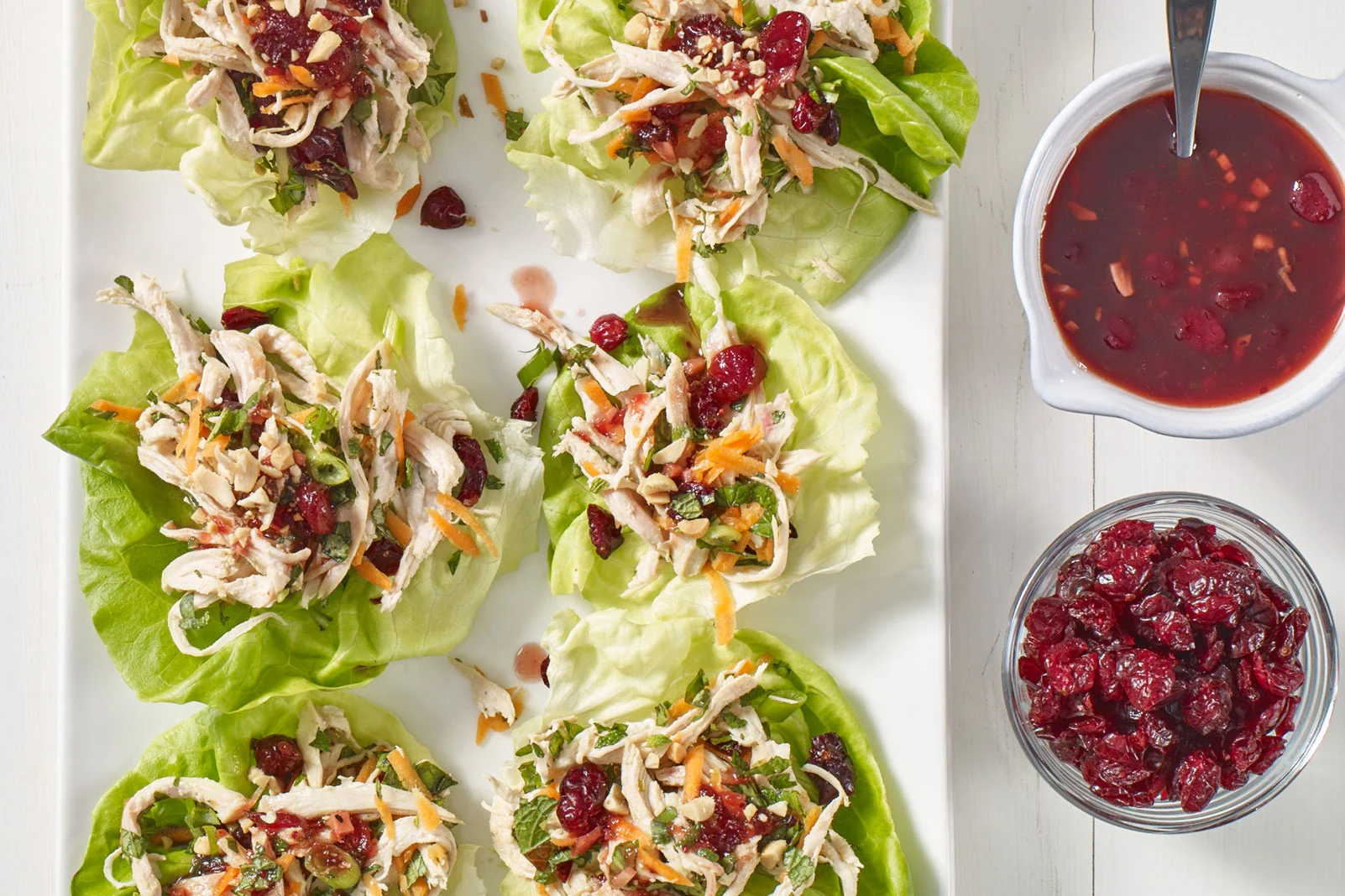 Triple Cranberry Chicken Lettuce Wrap