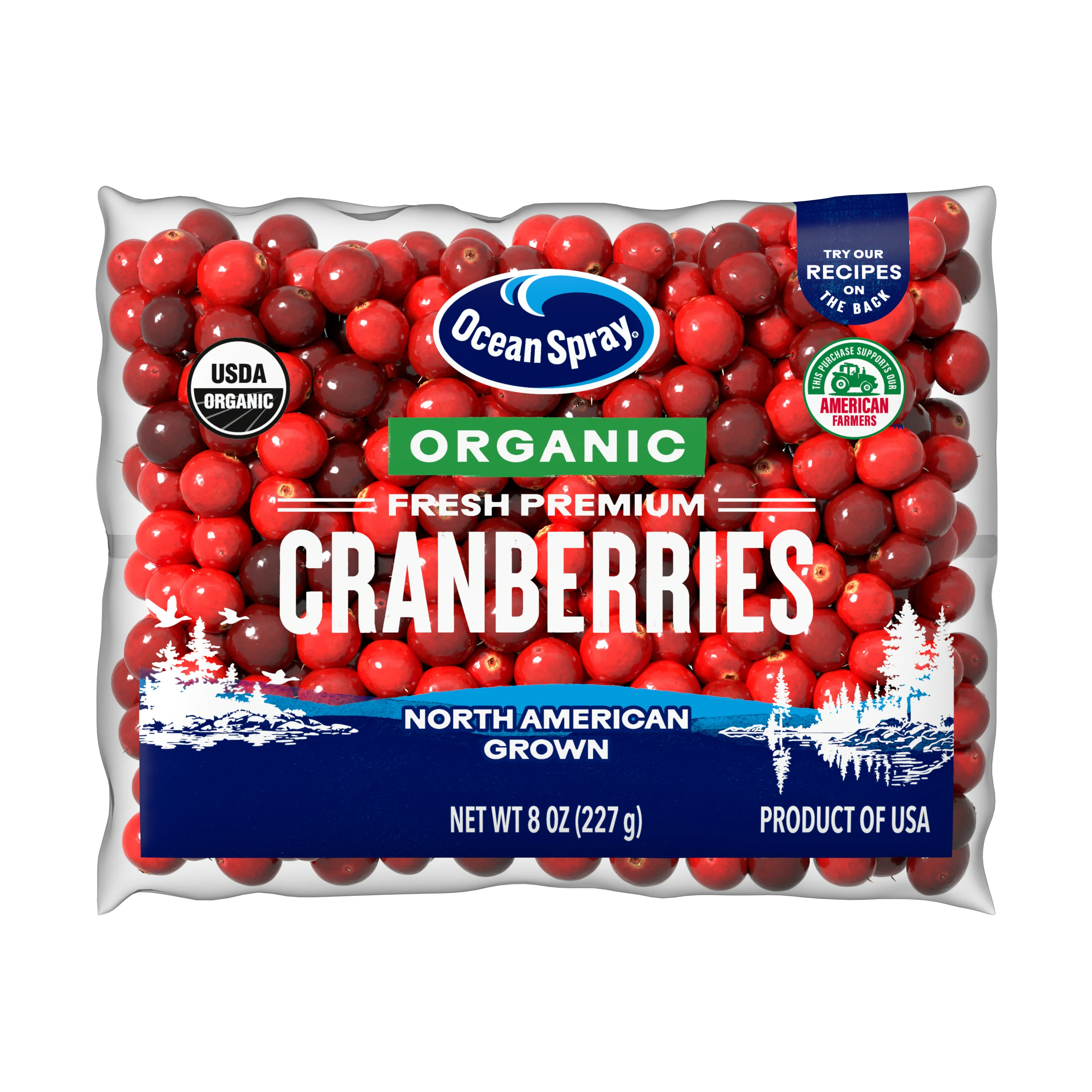 Organic Cranberries front image.