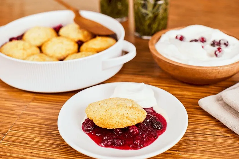 Homemade Cranberry Biscuit Cobbler Baking Recipe