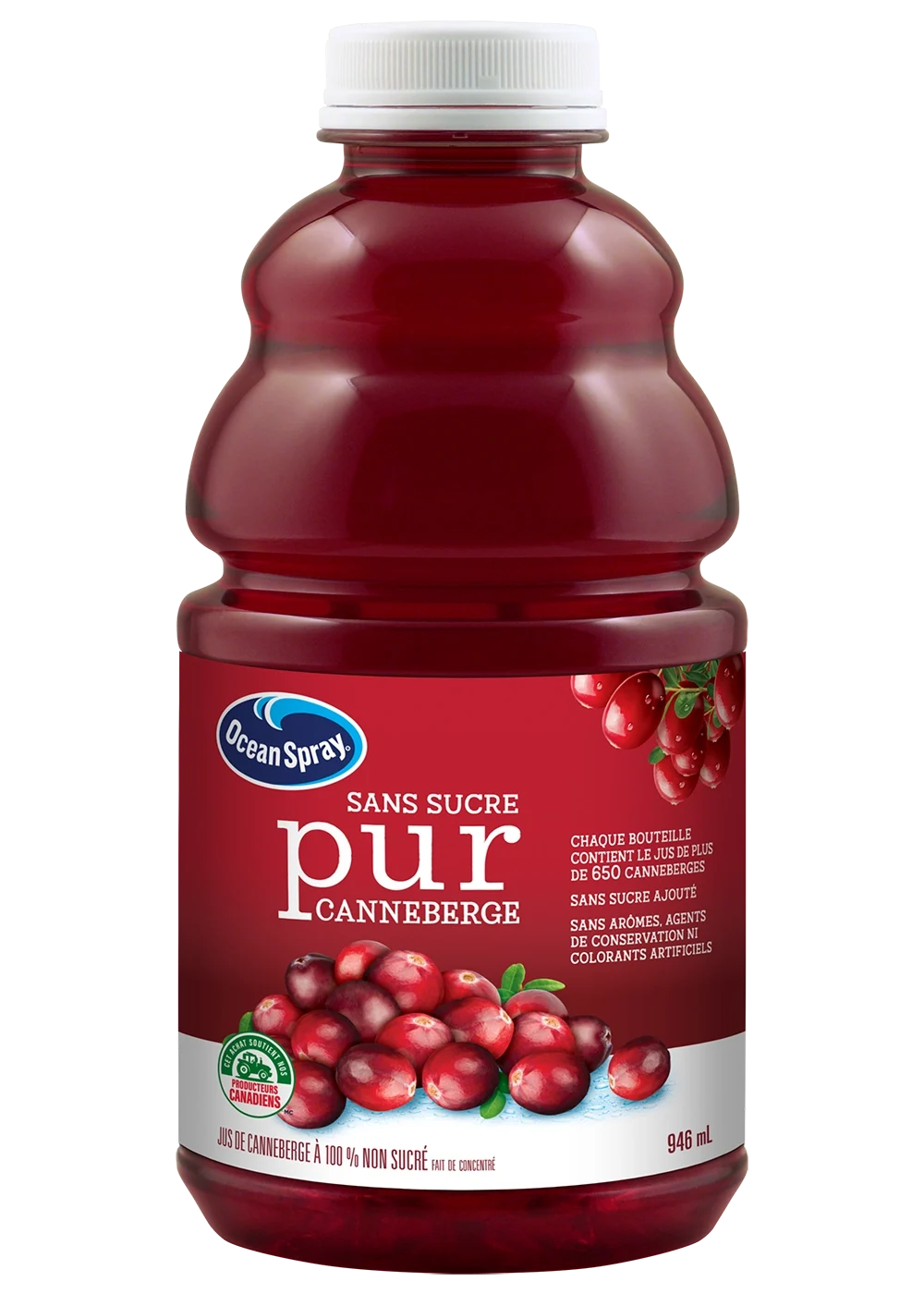 Jus de canneberge pur non sucré 946mL