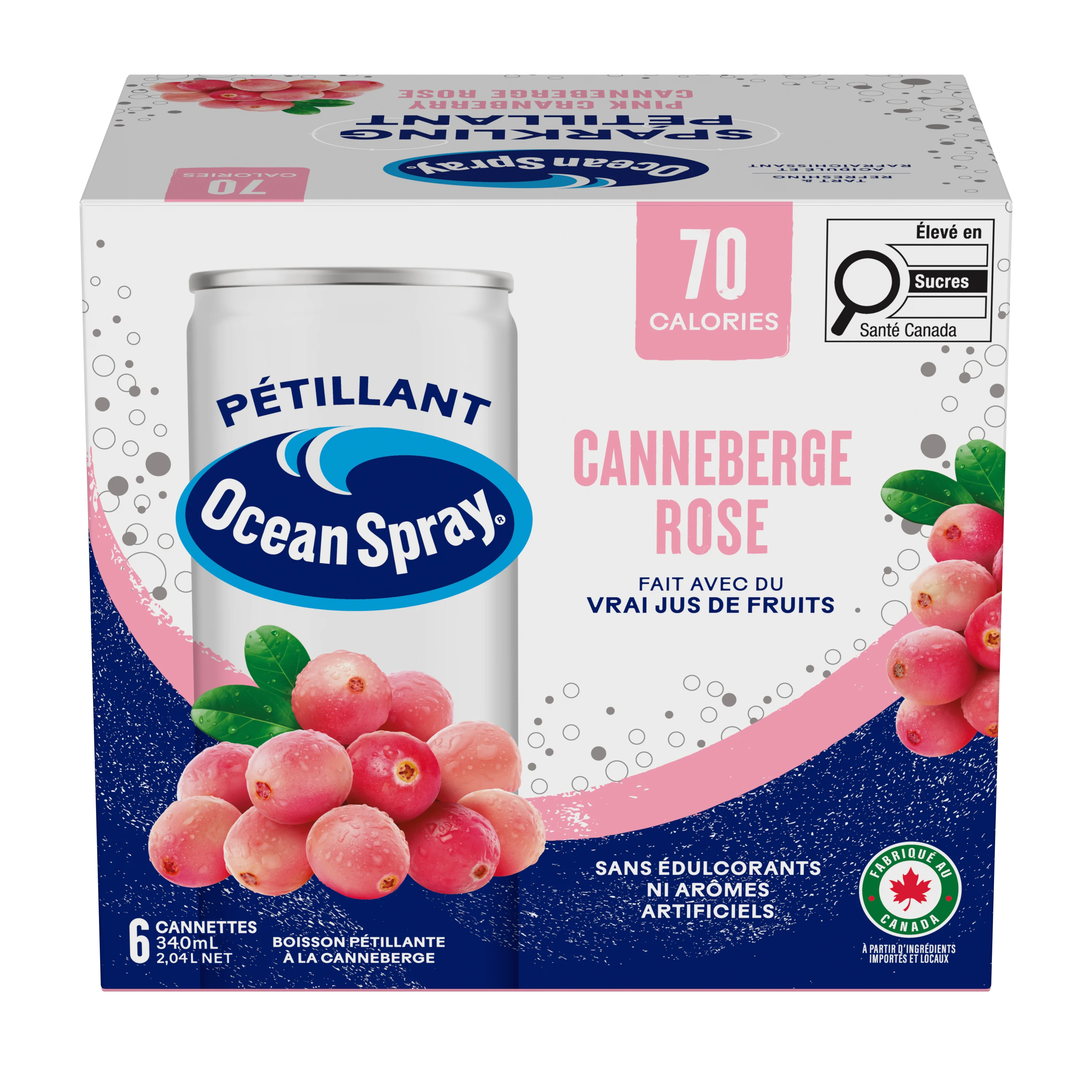 Boisson pétillante - Canneberge rose 6/340 ml