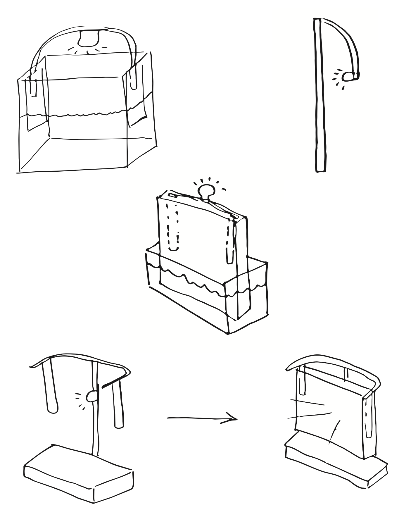 Sketches of sponge lamp