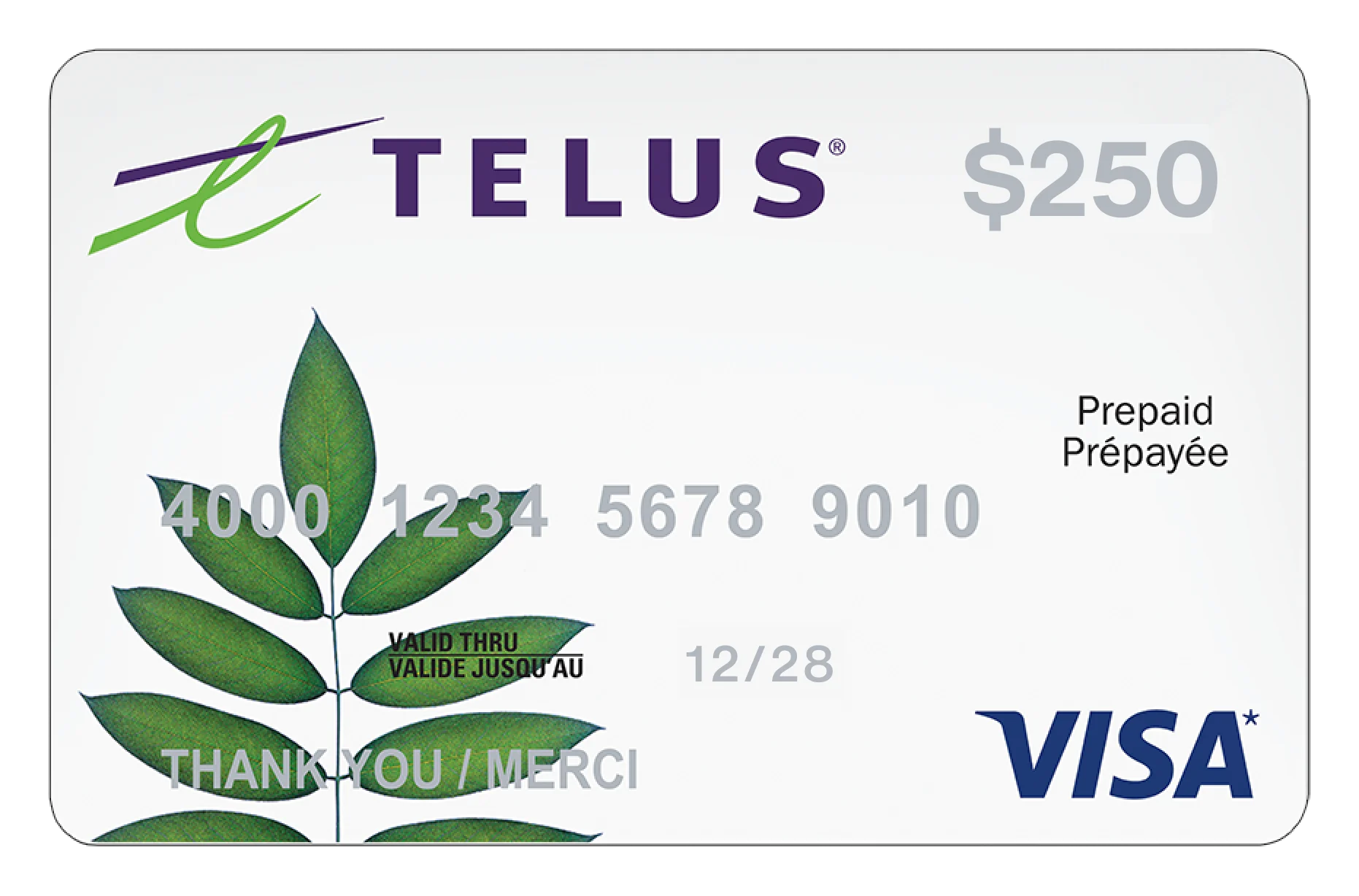 A $250 TELUS Prepaid VISA card.