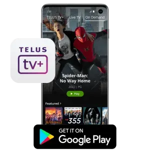 Download the TELUS TV+ app to your device in the Google Play Store.