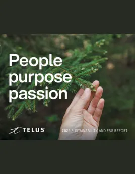 The cover of the 2023 TELUS Sustainability and ESG Report