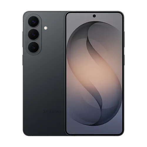 Front and back view of Samsung Galaxy S26+ in Black.