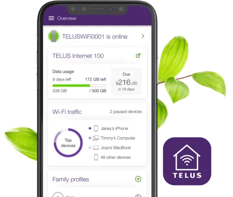 TELUS My W-Fi app.