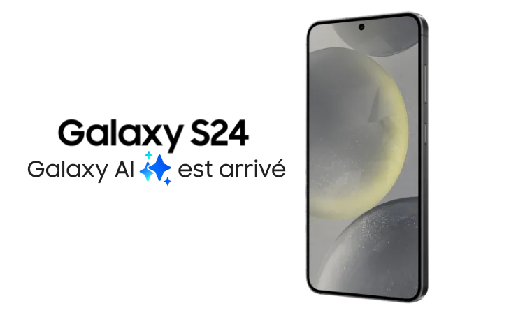 Galaxy S24 : Galaxy AI est arrivé. Vue de face du Galaxy S24.