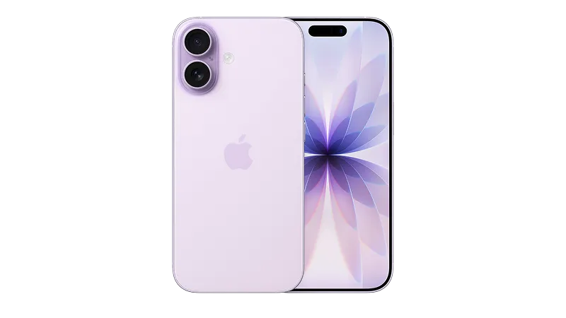 Back view of iPhone 17 in Lavender.