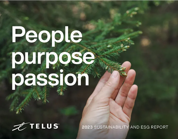 TELUS 2023 sustainability and ESG report cover