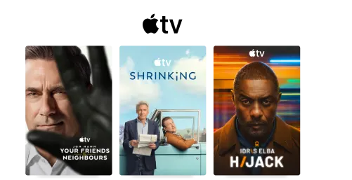 Three posters: Your Friends & Neighbors, Shrinking and Hijack.