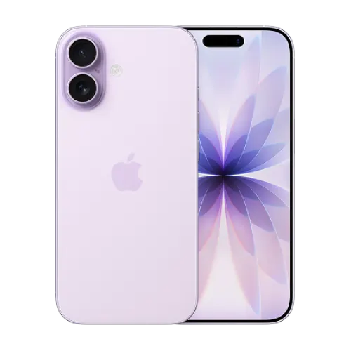 Back view of iPhone 17 in Lavender.