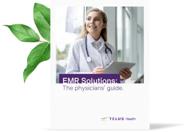 a book cover titled EMR Solutions: The Physician's guide.