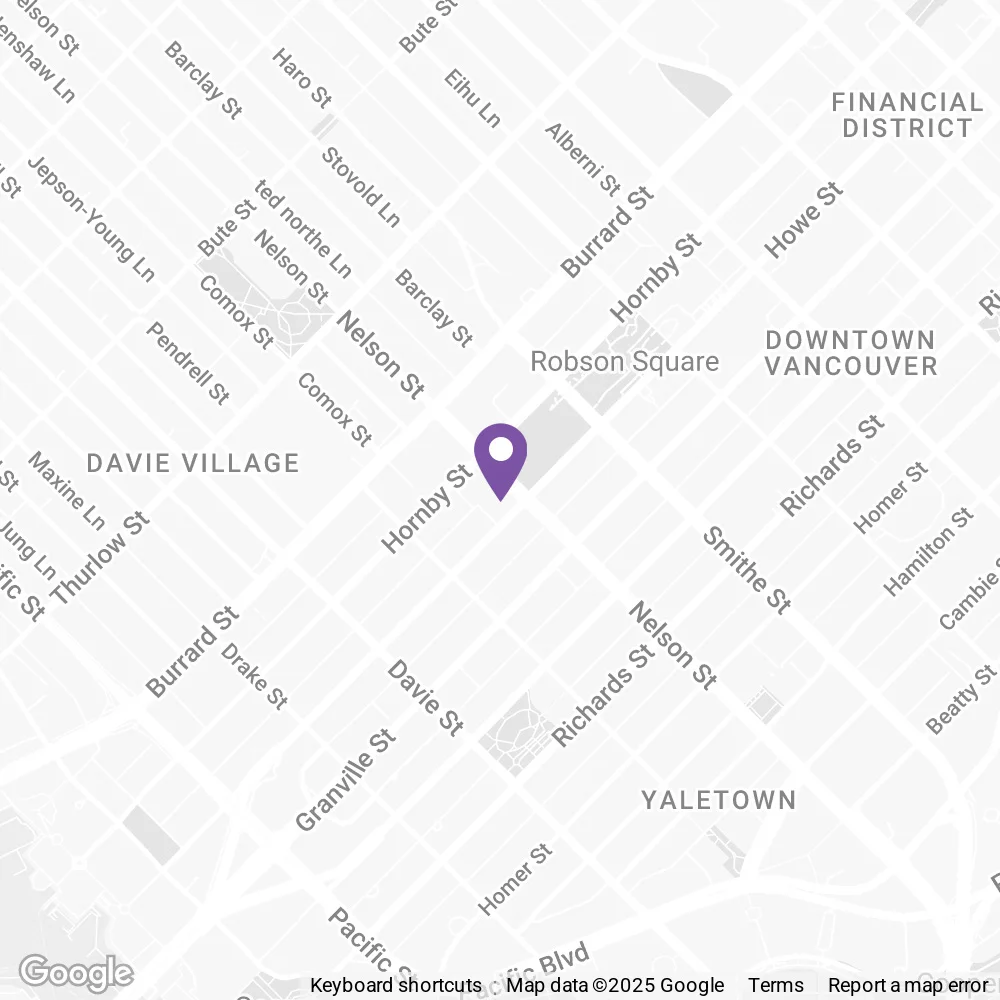 Map of Vancouver with Nelson Clinic pin