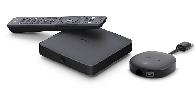 Image of the new TELUS TV Device and remote
