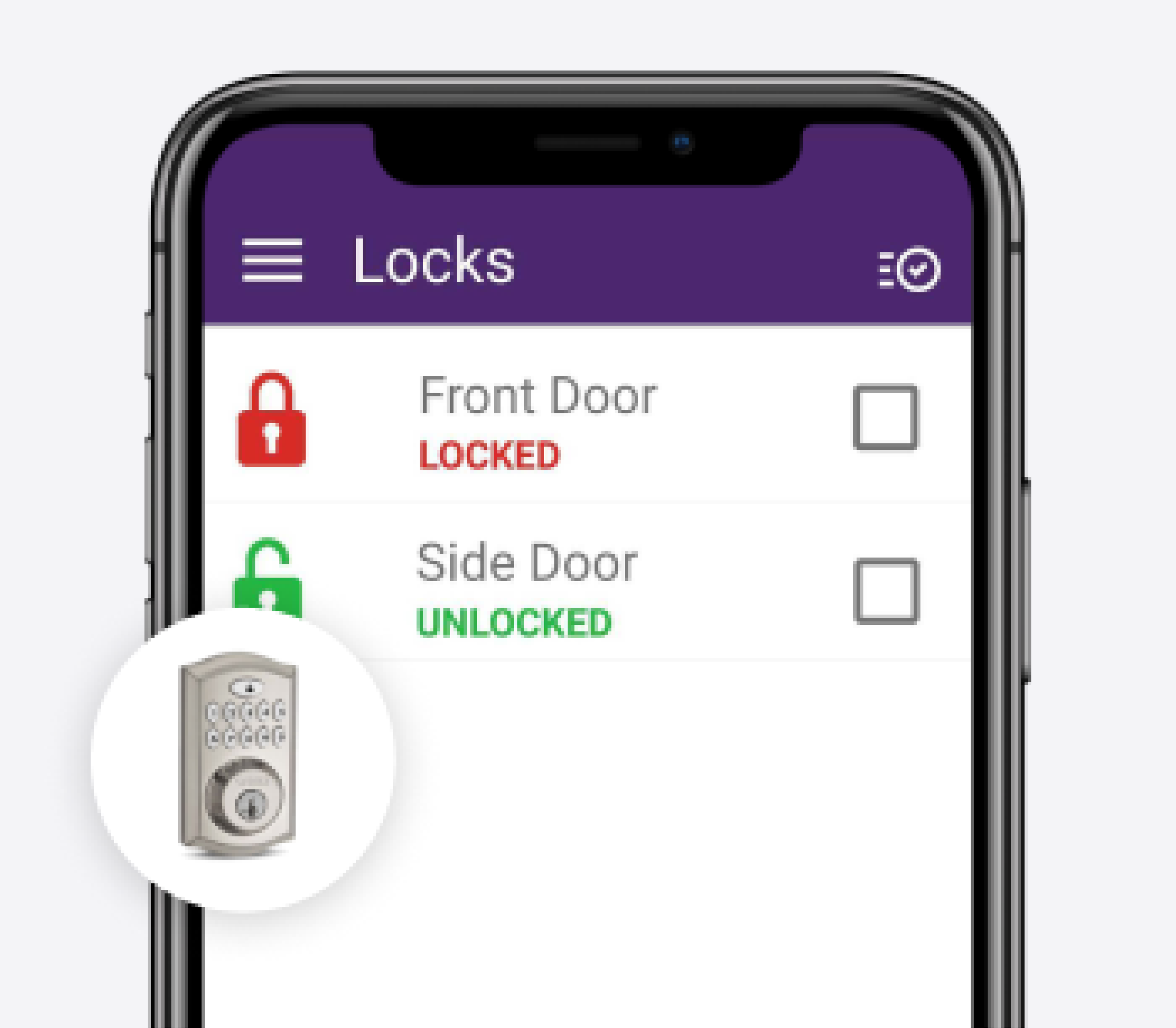 Locking doors via SmartHome Security app