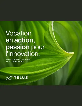 La couverture du Rapport sur les enjeux ESG et la durabilité 2023 de TELUS