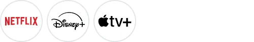 Logos de Netflix, Disney+ et Apple TV+