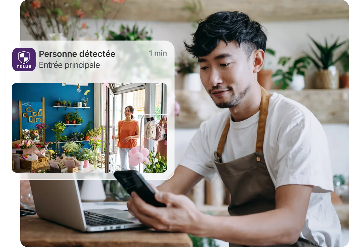 Un téléphone intelligent avec l'application TELUS Secure